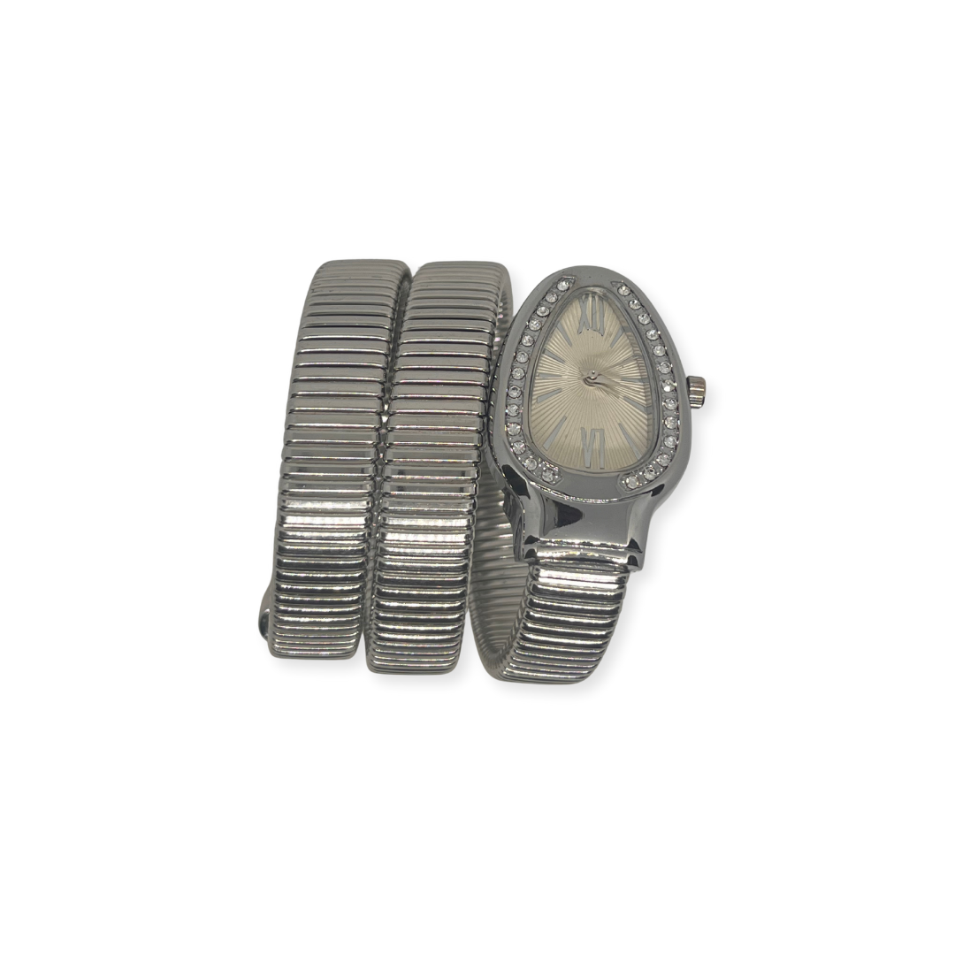 Yılan Formlu Gümüş Saat