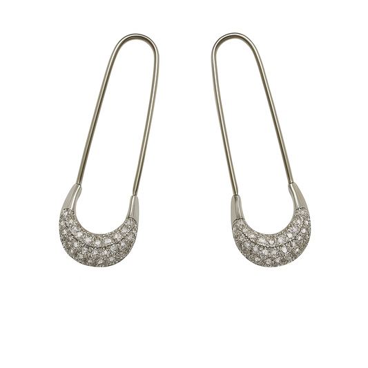 Zirkon Taşlı Uzun Form Küpe