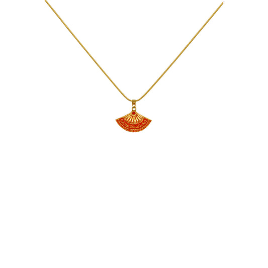 Zümrüt Işıltısı Yelpaze Kolye