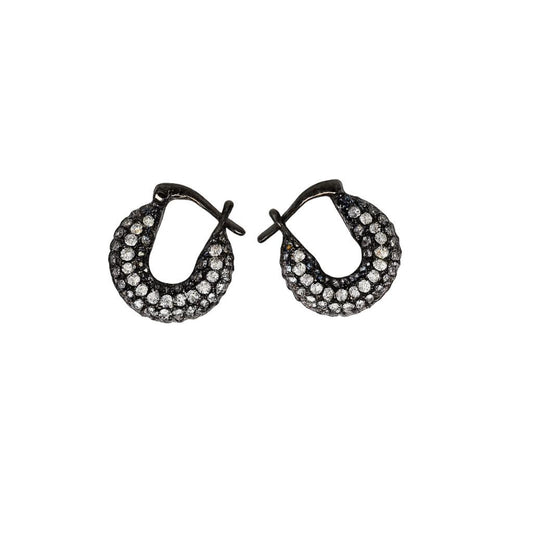 Zirkon Taşlı Işıltılı Çelik Halka Küpe