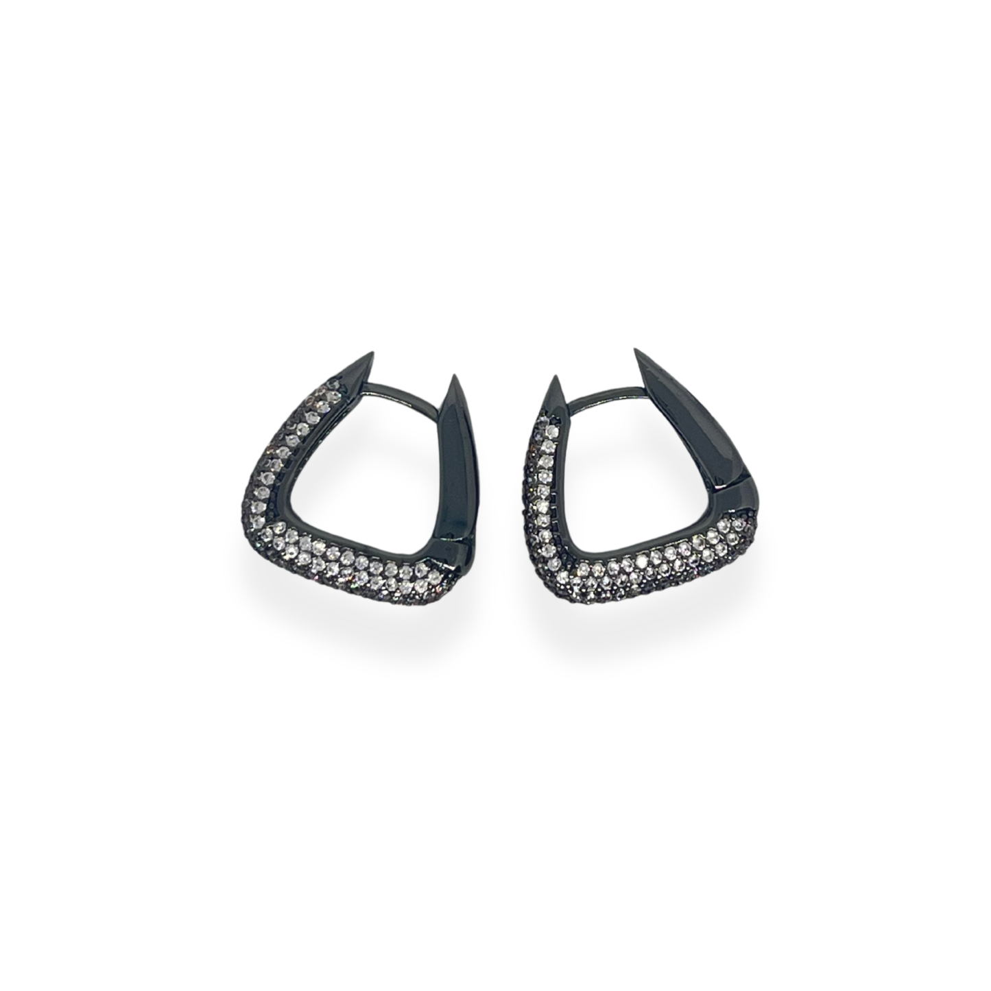 Zirkon Taşlı Üçgen Form Küpe