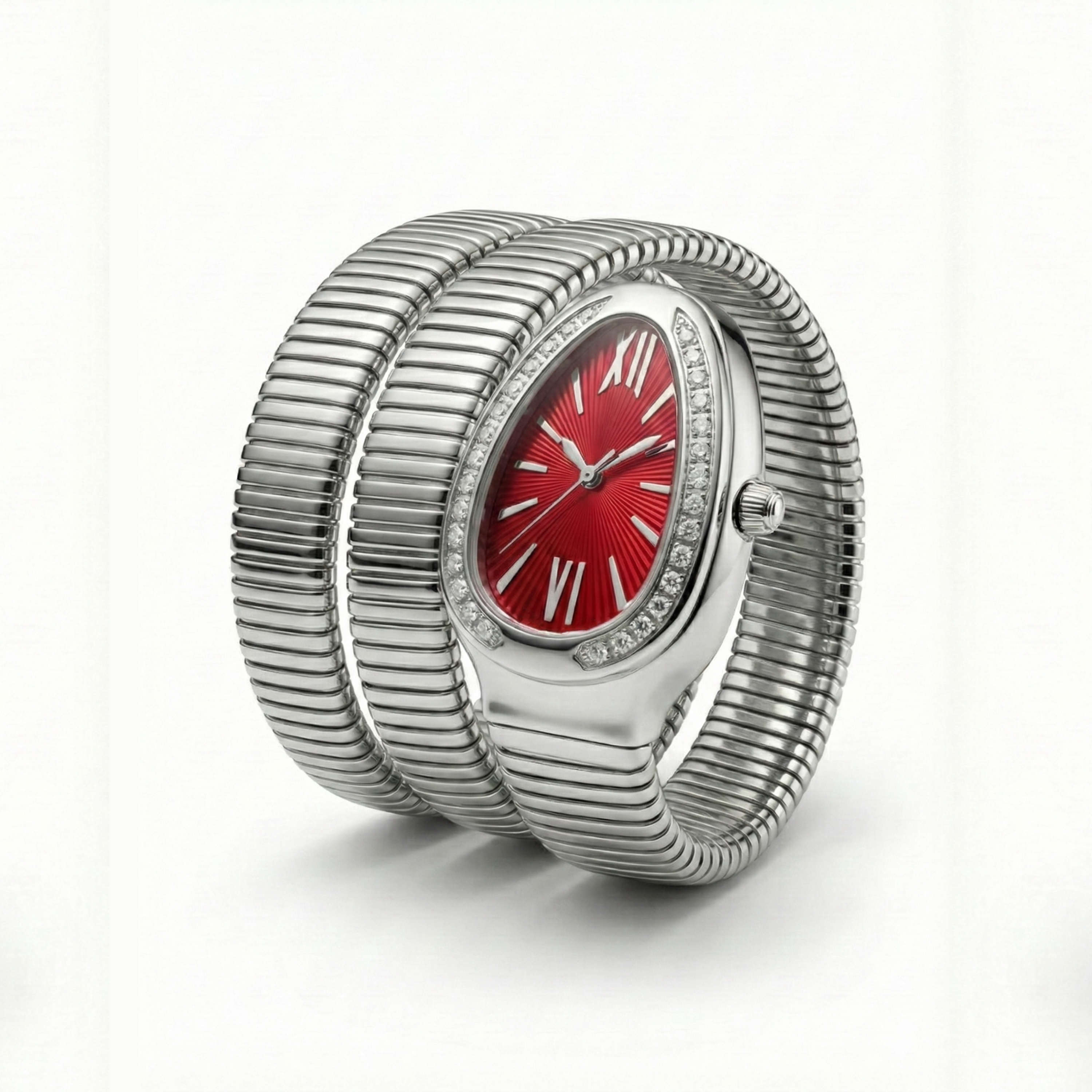 Snake Red Silver Saat