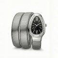 Snake Black Silver Saat
