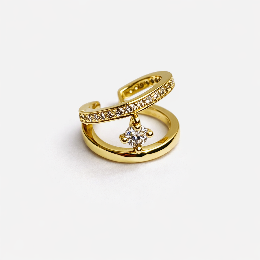 Glow Drop Gold Ear Cuff