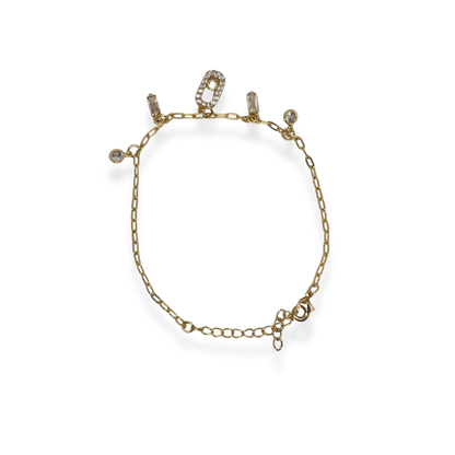 Charm Detaylı Zirkon Taşlı Bileklik