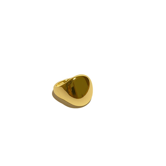 Organik Form Oval Yüzük – Altın Renk