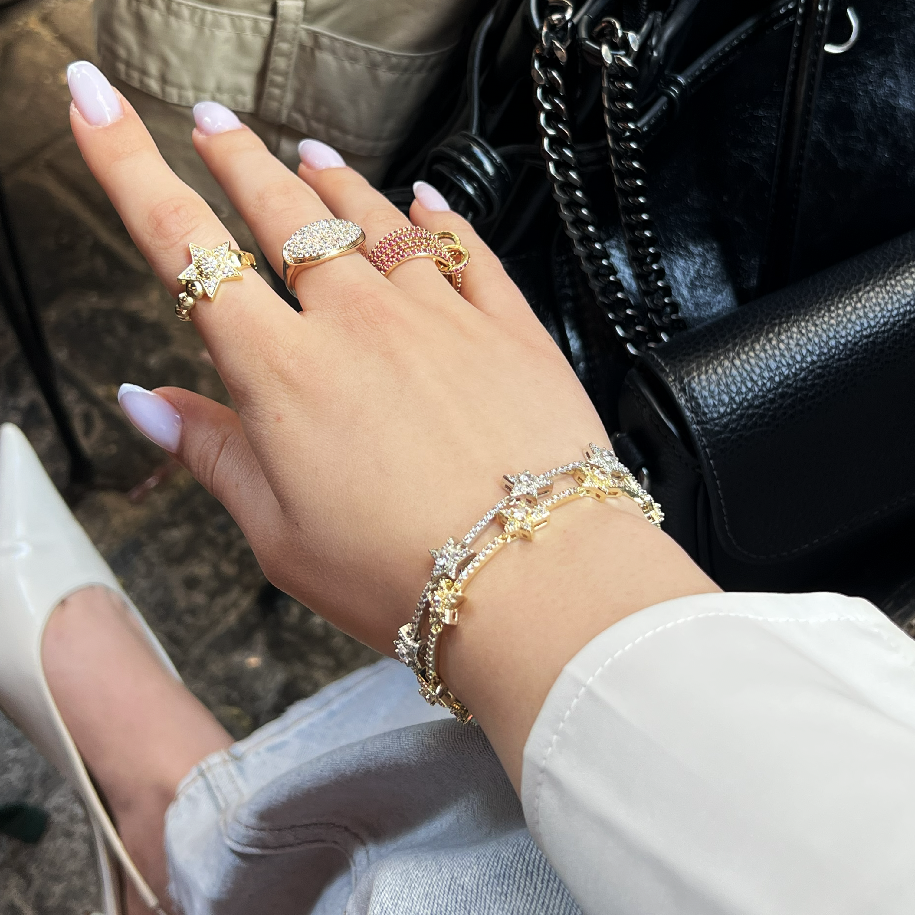 Star 2'li Silver & Gold Bileklik