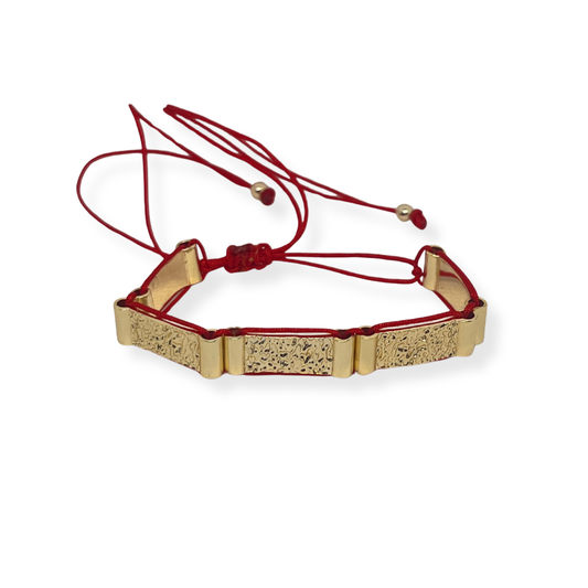 Desenli Plakalı İpli Bileklik