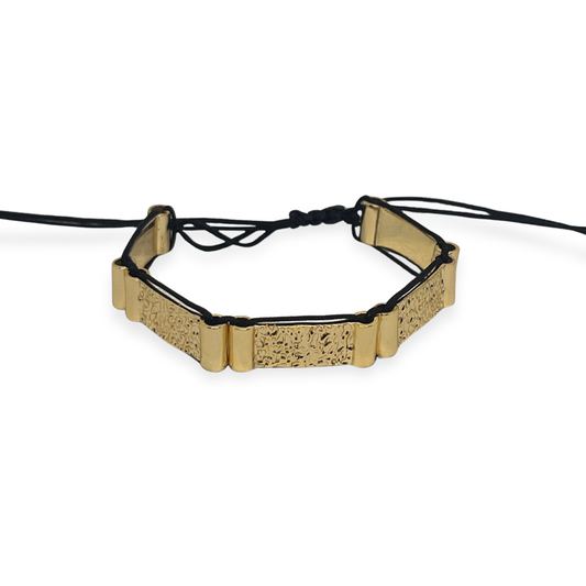 Desenli Plakalı İpli Bileklik