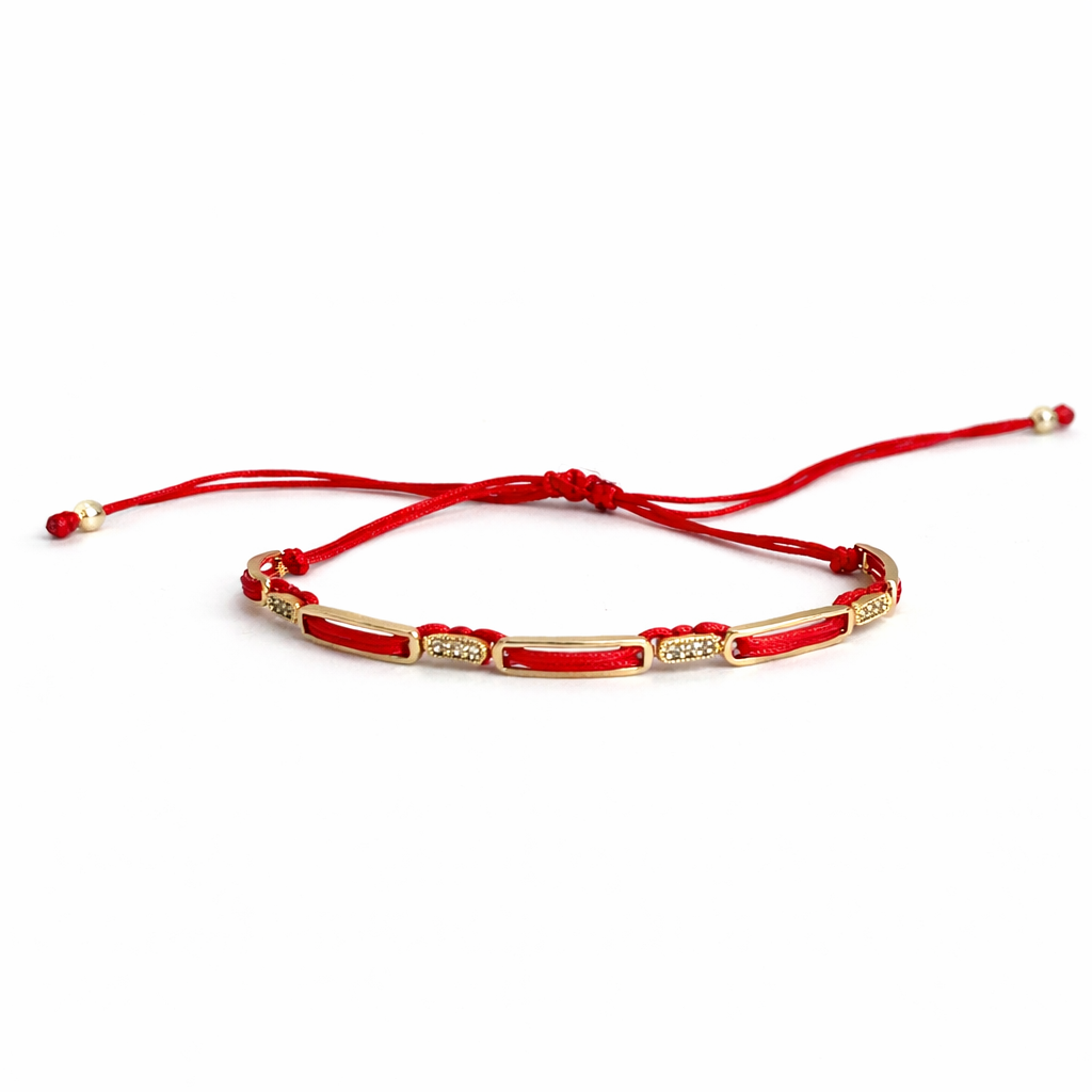 Lucky Red İpli Gold Bileklik