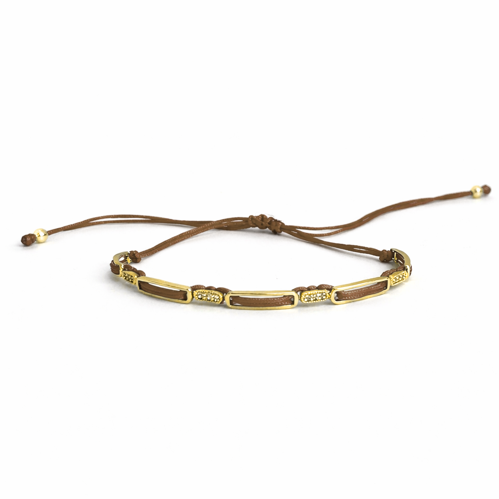 Lucky Brown İpli Gold Bileklik