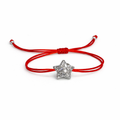 Star Charm Red İpli Silver Bileklik