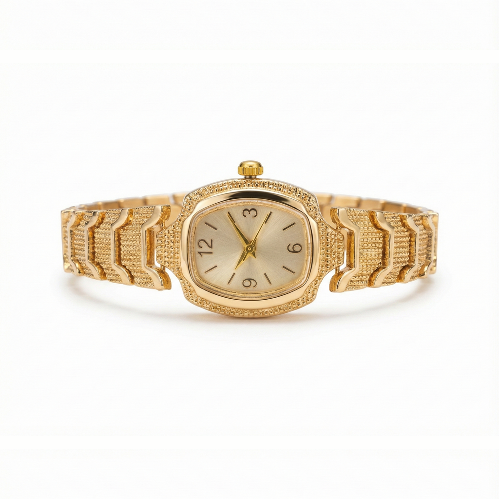 Vintage Bej Gold Saat