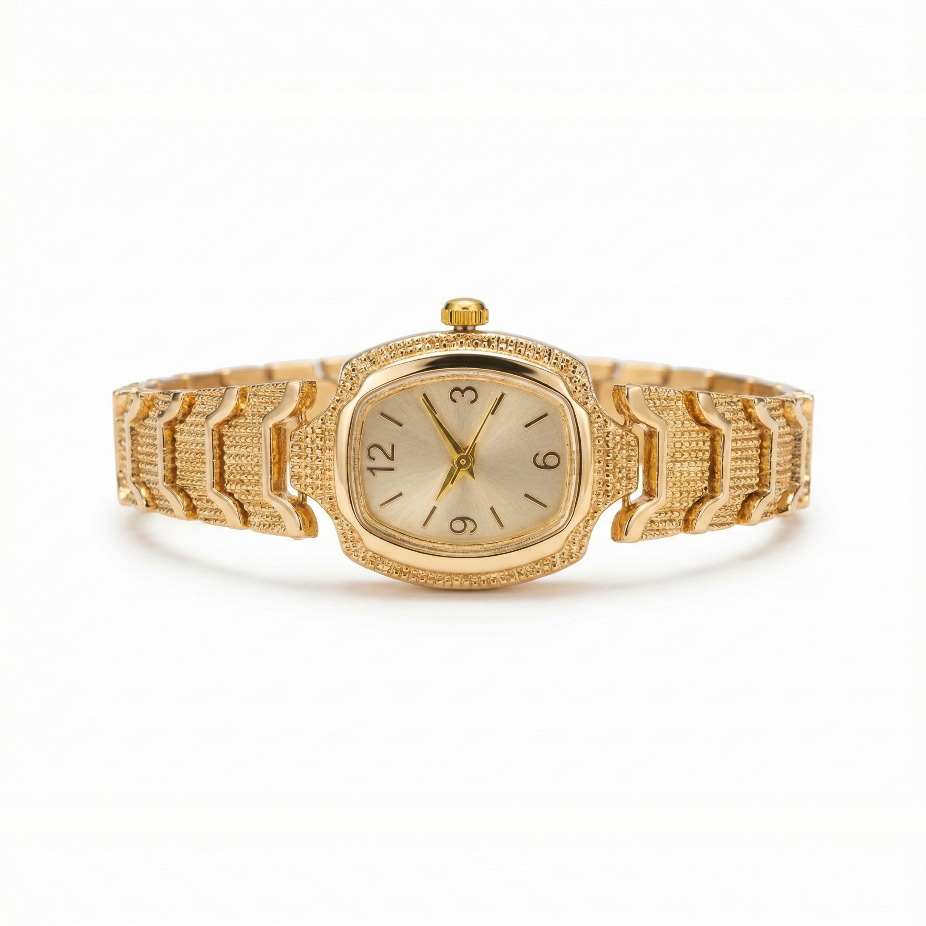 Vintage Bej Gold Saat