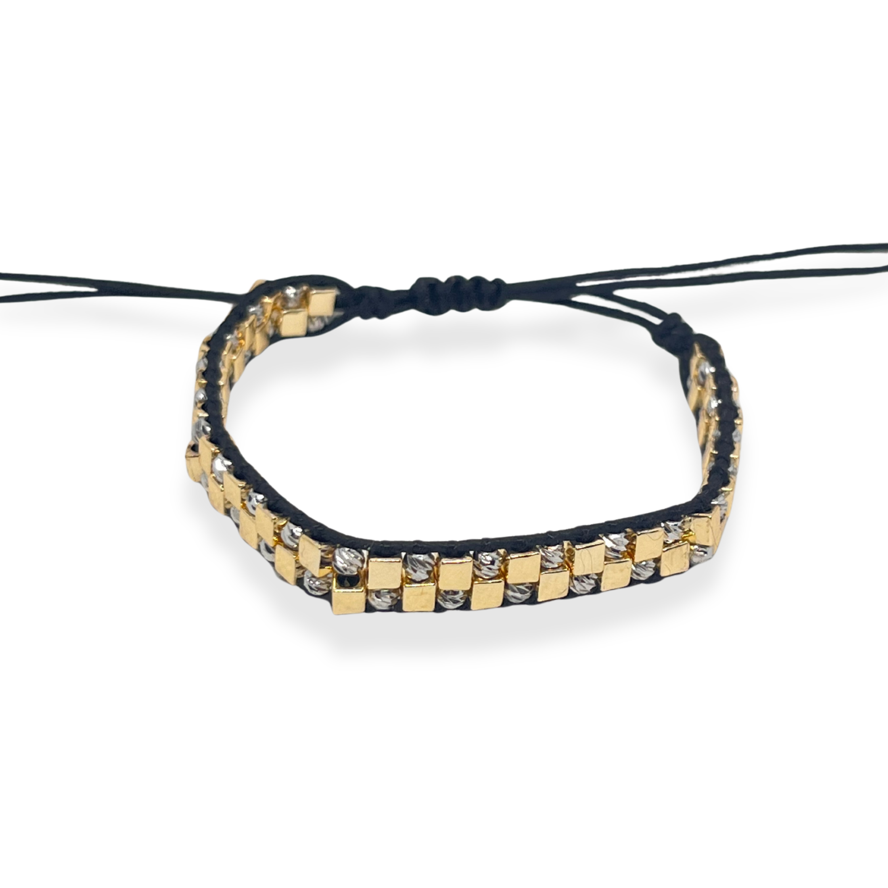 Cube Weave Siyah İpli Bileklik