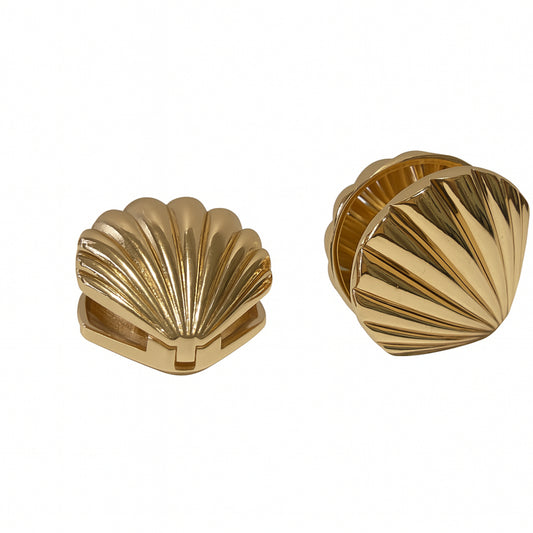 Altın Kaplama Midye Formlu Küpe