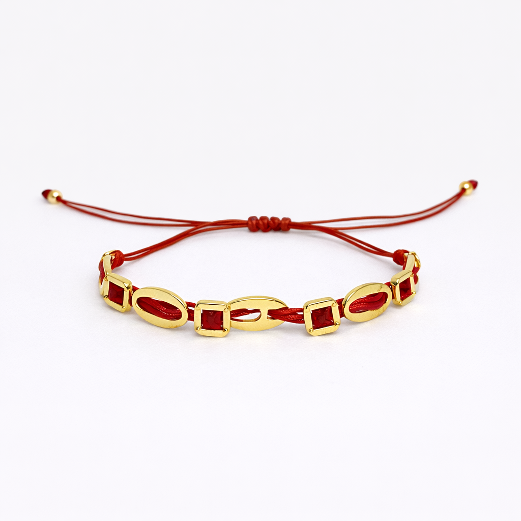 Midnight Red Gold Bileklik