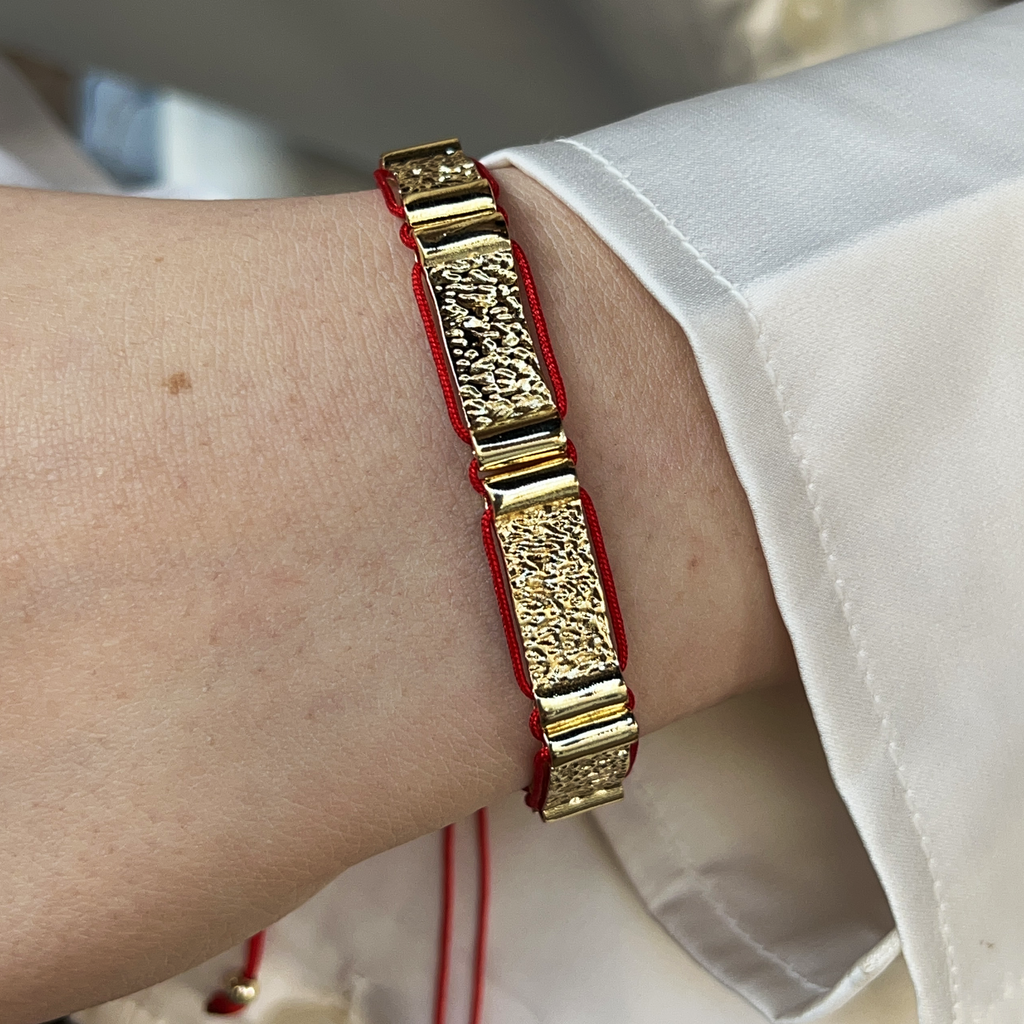 Lirone Red İpli Gold Bileklik