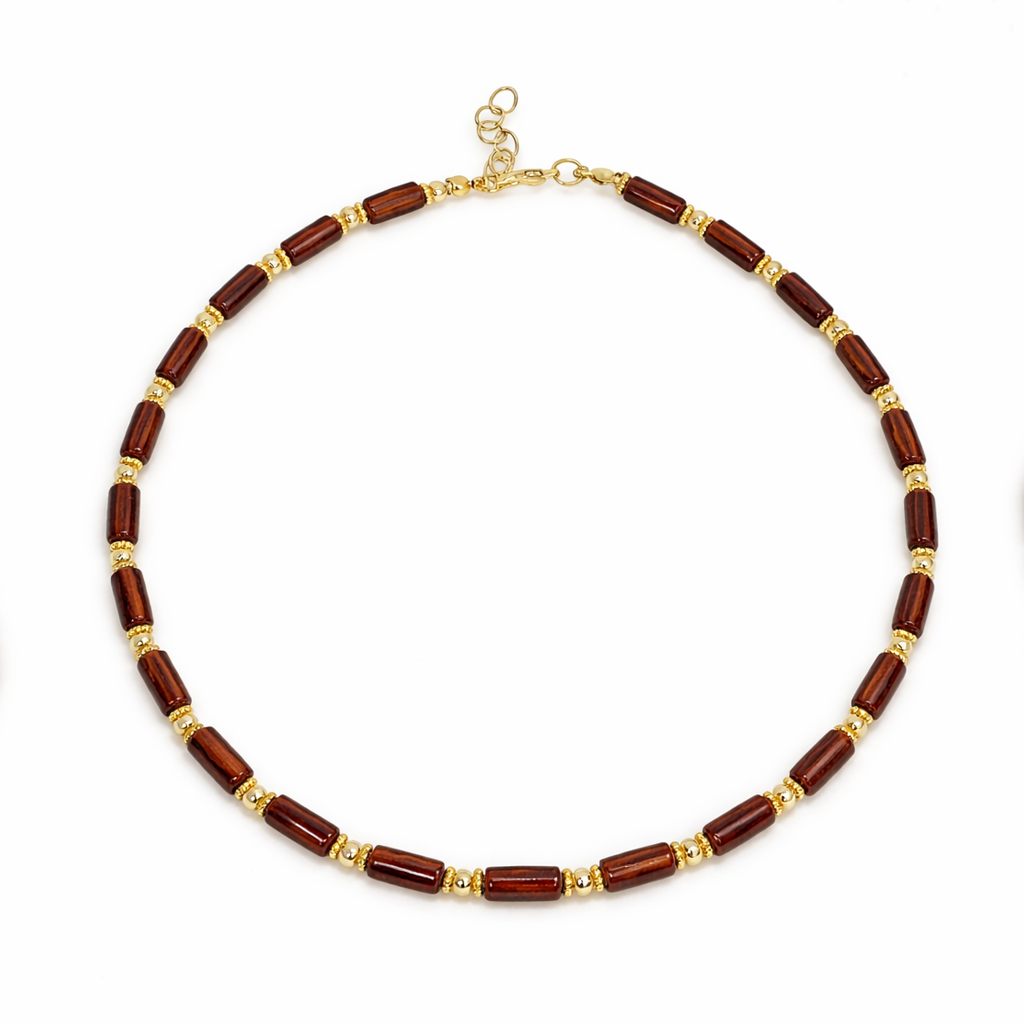 Amber Touch Brown Gold Kolye