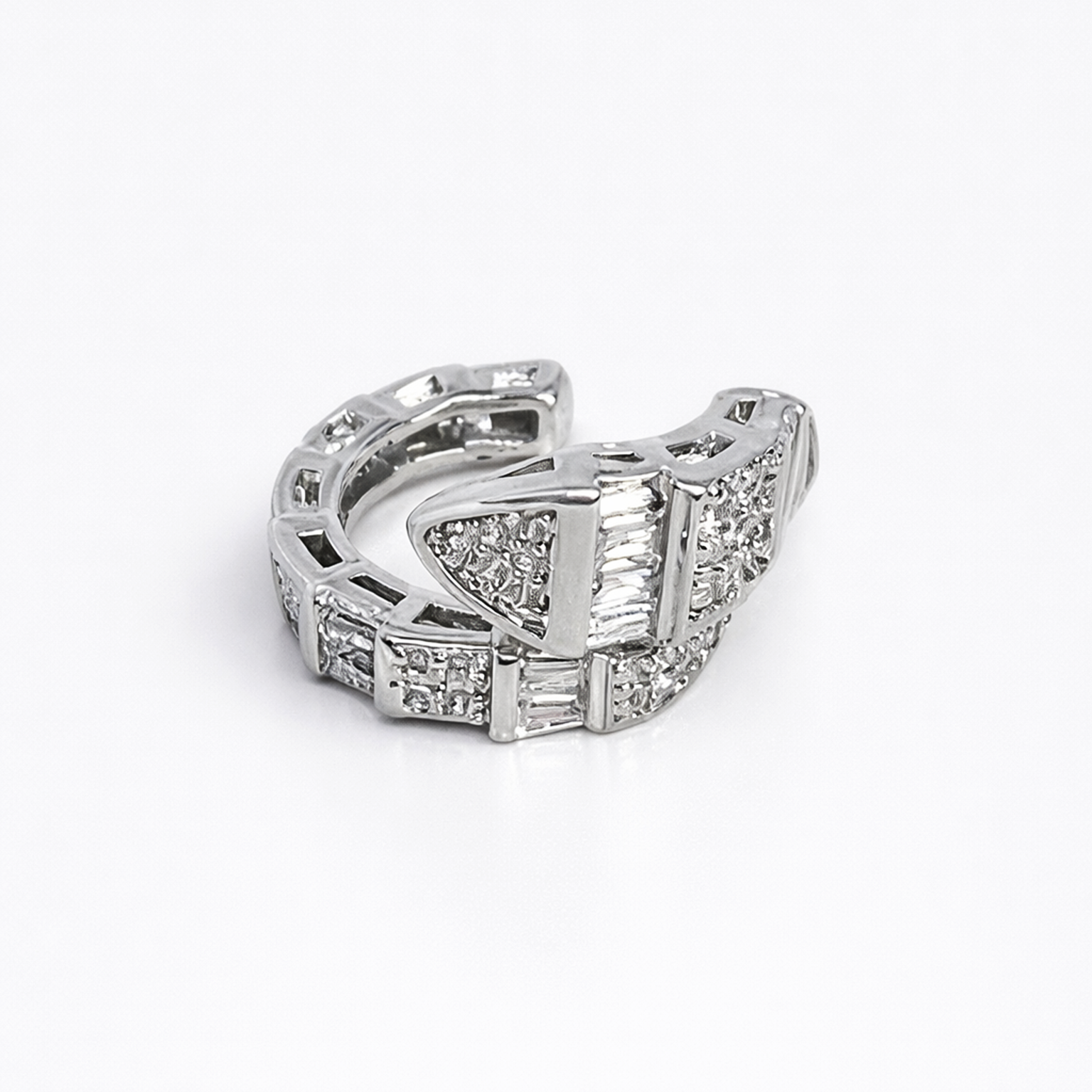 Baguette Luxe Silver Ear Cuff