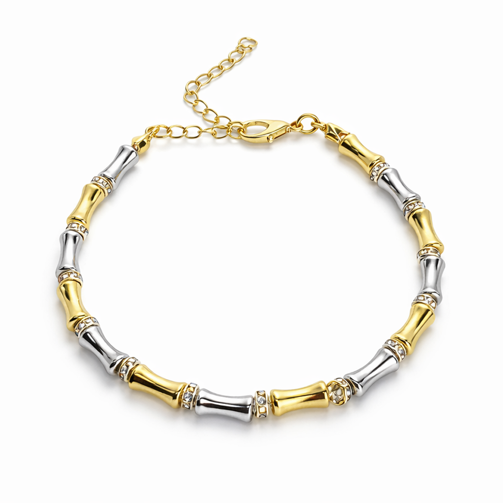 Bambu Loop Silver Gold Bileklik