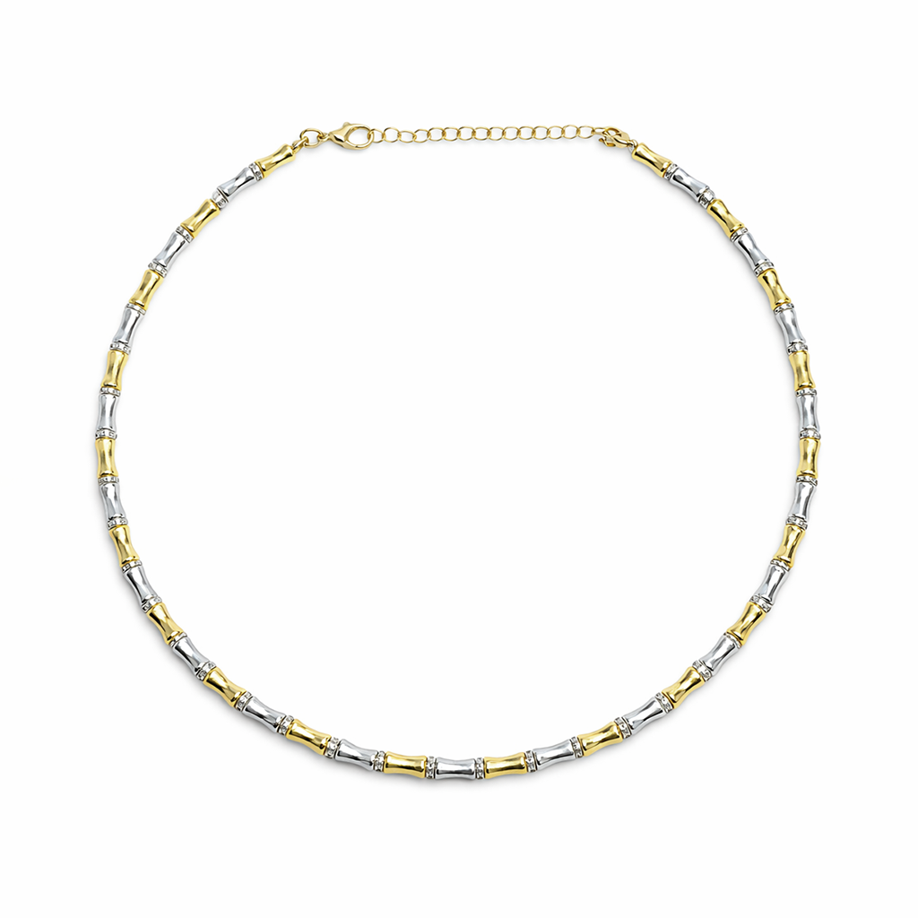 Bambu Loop Silver & Gold Kolye