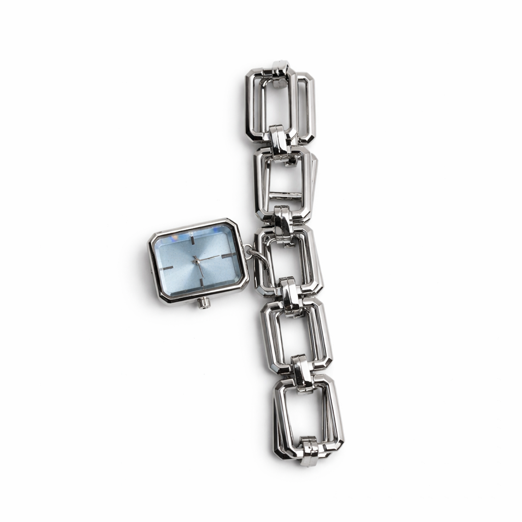 Charm Chain Ice Blue Silver Bilezik Saat