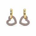 Bliss Heart Silver Gold Küpe