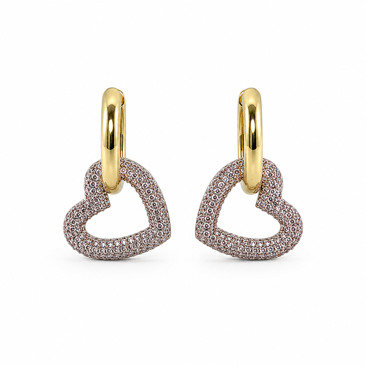 Bliss Heart Silver Gold Küpe