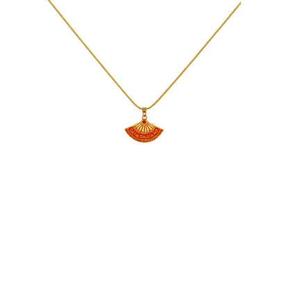 Zümrüt Işıltısı Yelpaze Kolye