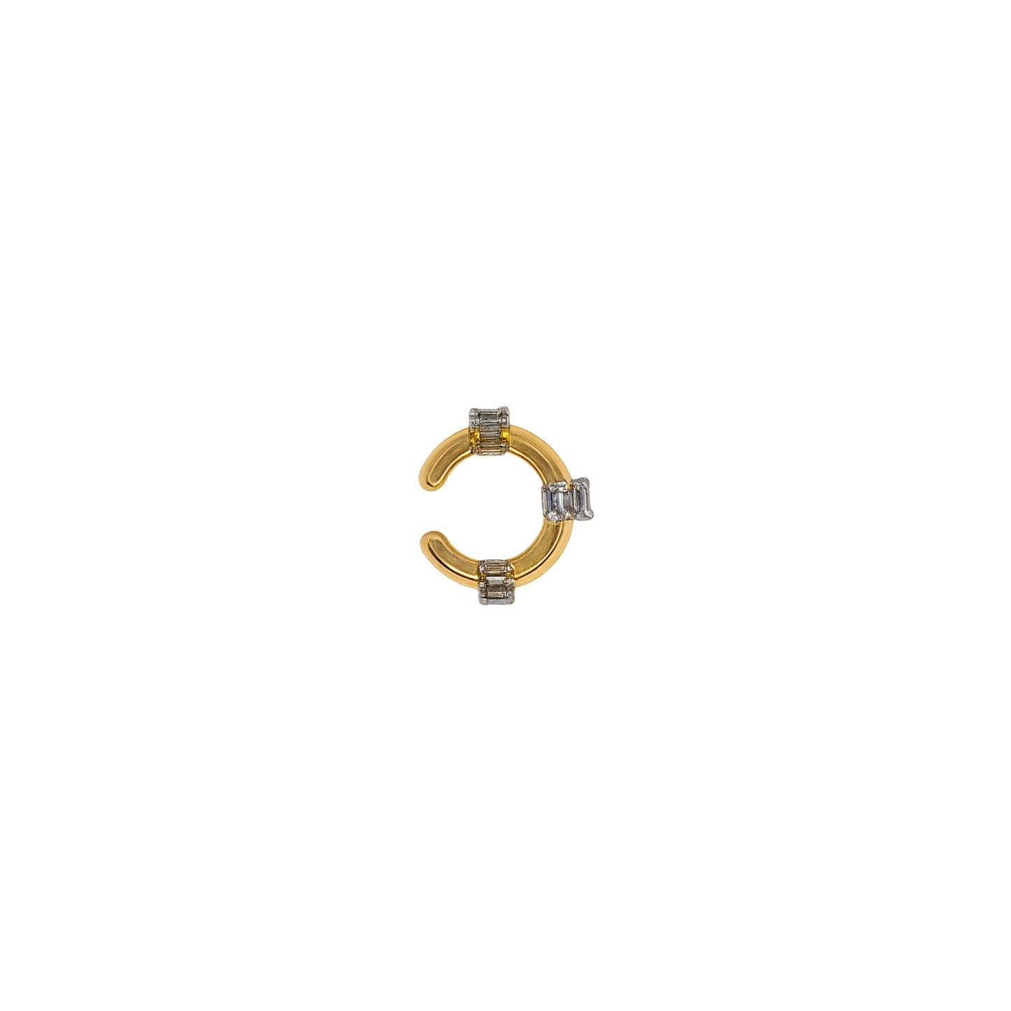 Altın Kaplama Çelik Ear Cuff – Zirkon Taşlı Modern Tasarım