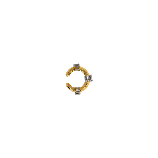 Altın Kaplama Çelik Ear Cuff – Zirkon Taşlı Modern Tasarım