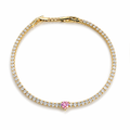 Crystal Heart Gold Bileklik