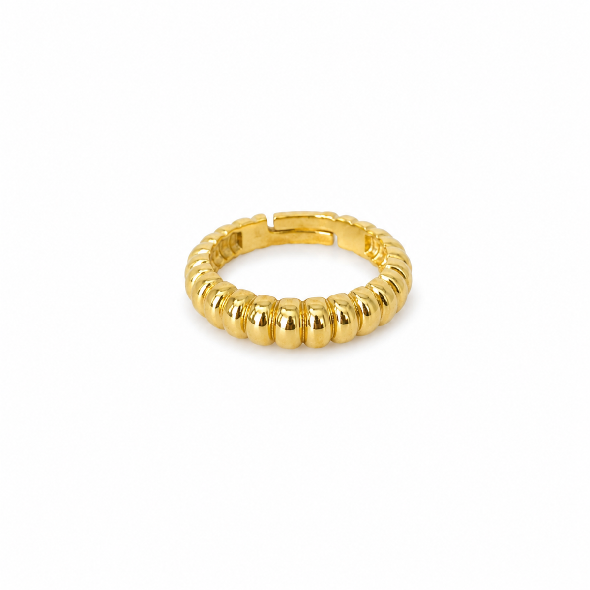 Ribbed Gold Yüzük