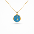 Dolphine Sky Blue Gold Kolye