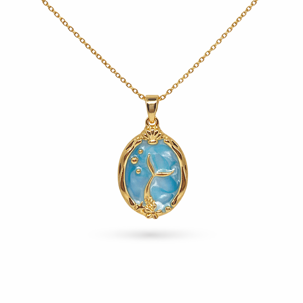 Elysia Sky Blue Gold Kolye