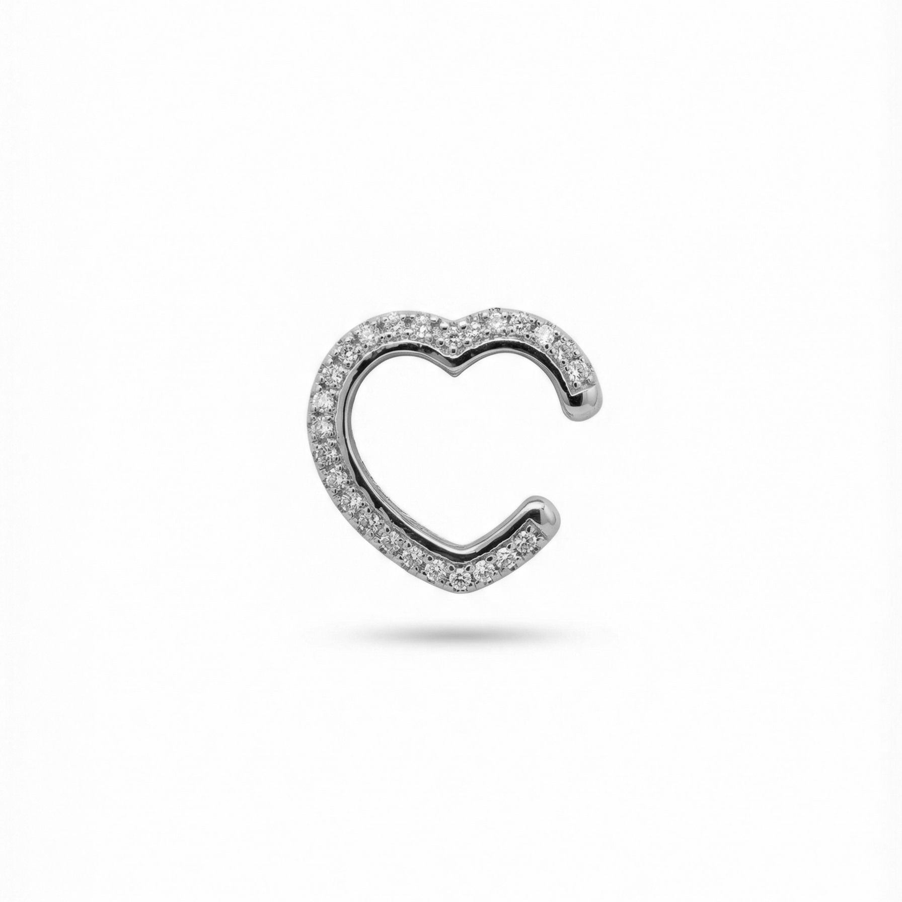 Heart Silver Ear Cuff