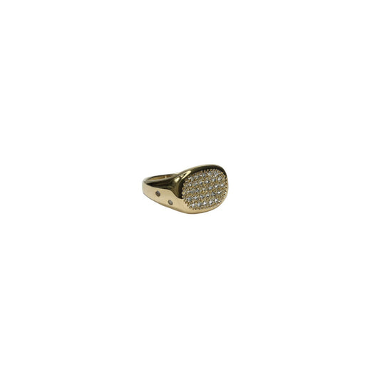 Gold Oval Taşlı Signet Yüzük