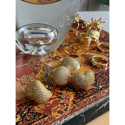 Altın Kaplama Parıltılı Disk Yüzük