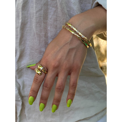 Gold Taş Detaylı Kapsül Form Ayarlanabilir Yüzük