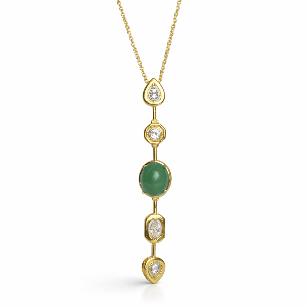 Lunaris Drop Emerald Gold Kolye