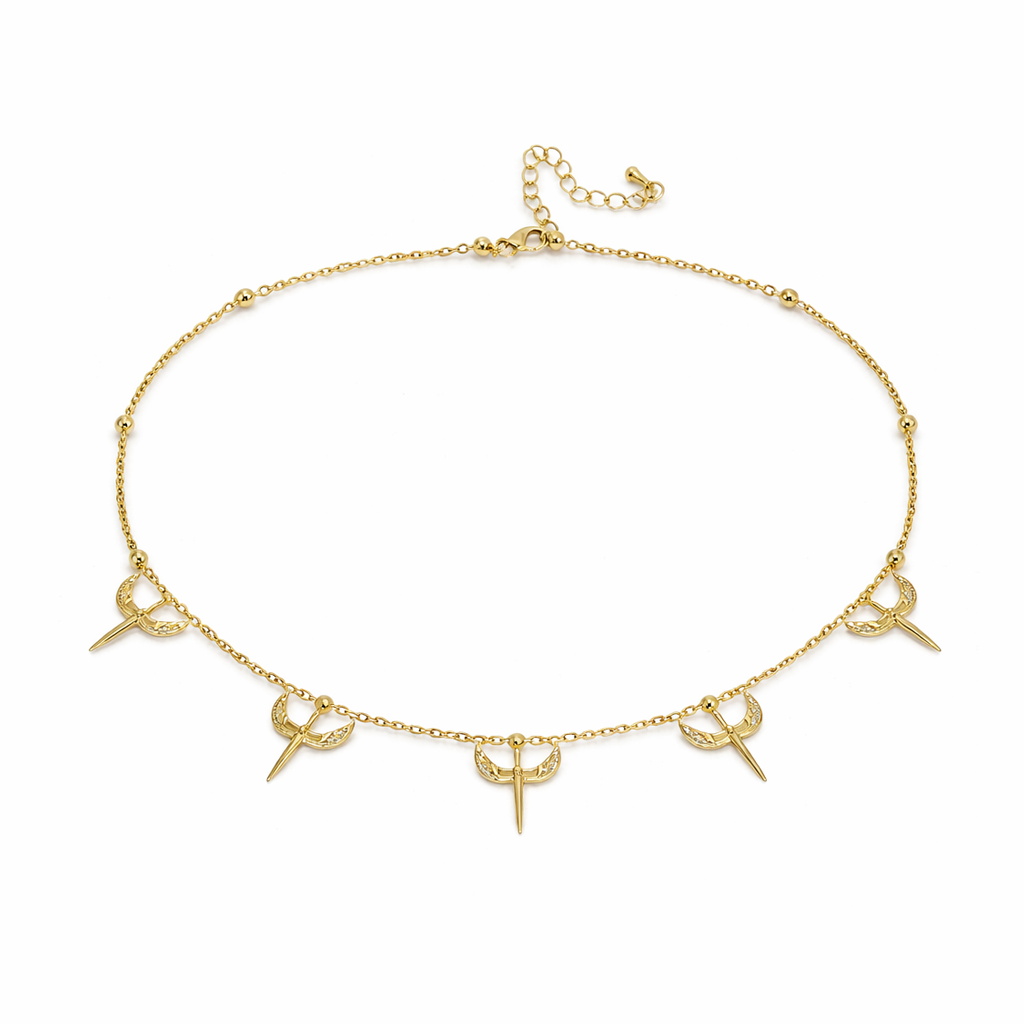 Minimal Spike Gold Kolye
