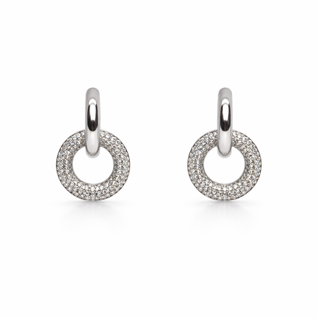 Claire Duo Hoops Silver Küpe
