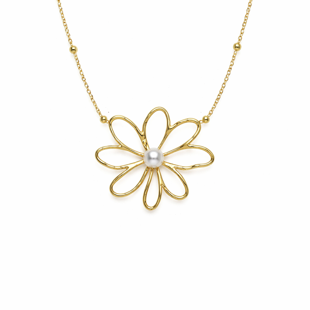 Pearl Flower Gold Kolye
