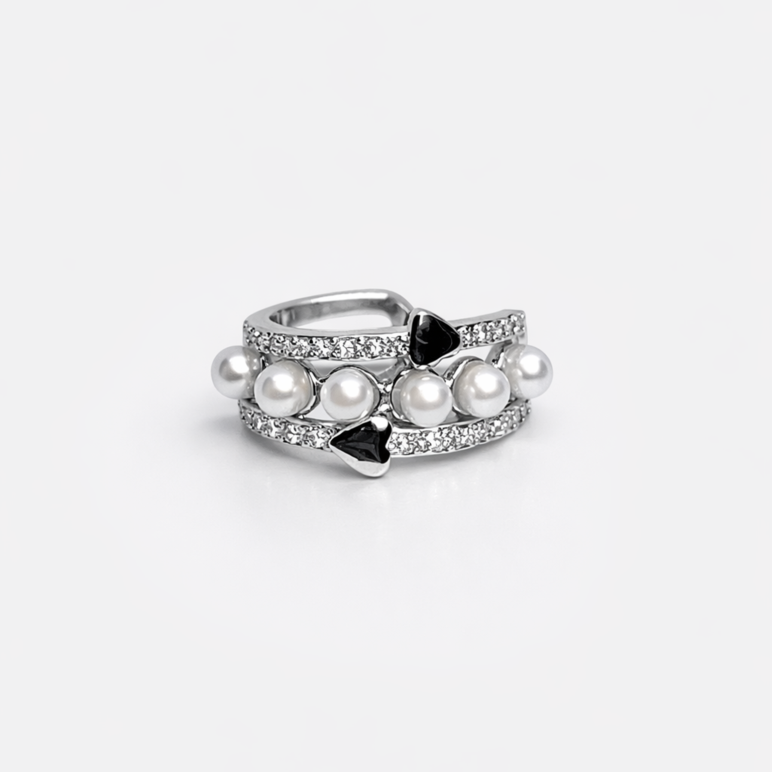 Pearl Silver Ear Cuff