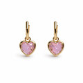 Pink Heart Gold Küpe