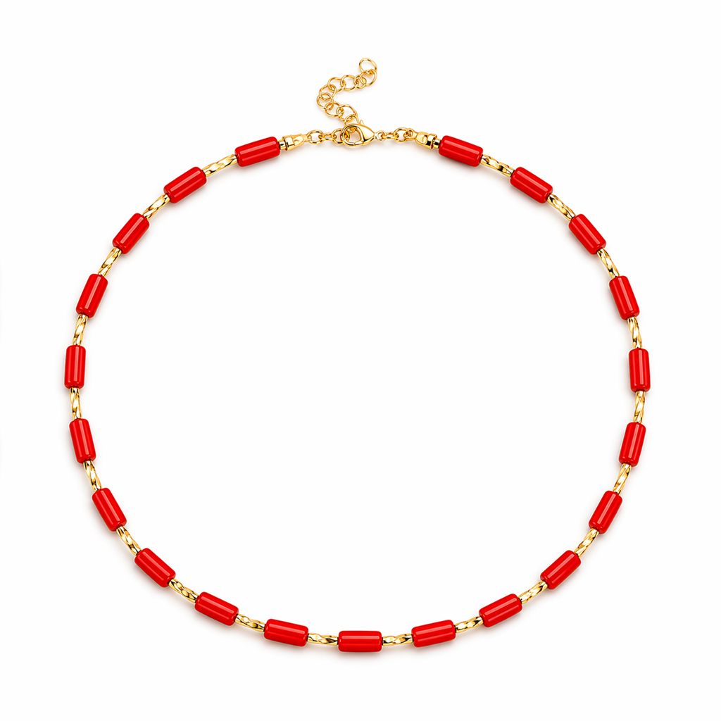 Red Stone Gold Kolye