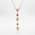 Ruby Drop Red Gold Kolye