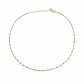 Ruby Pembe Boncuklu Gold Kolye