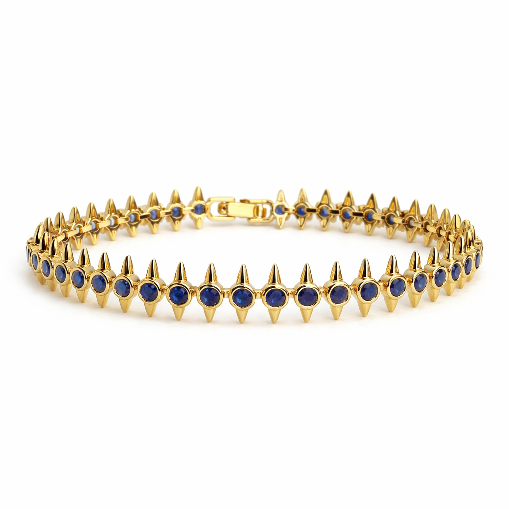Spike Sapphire Gold Bileklik